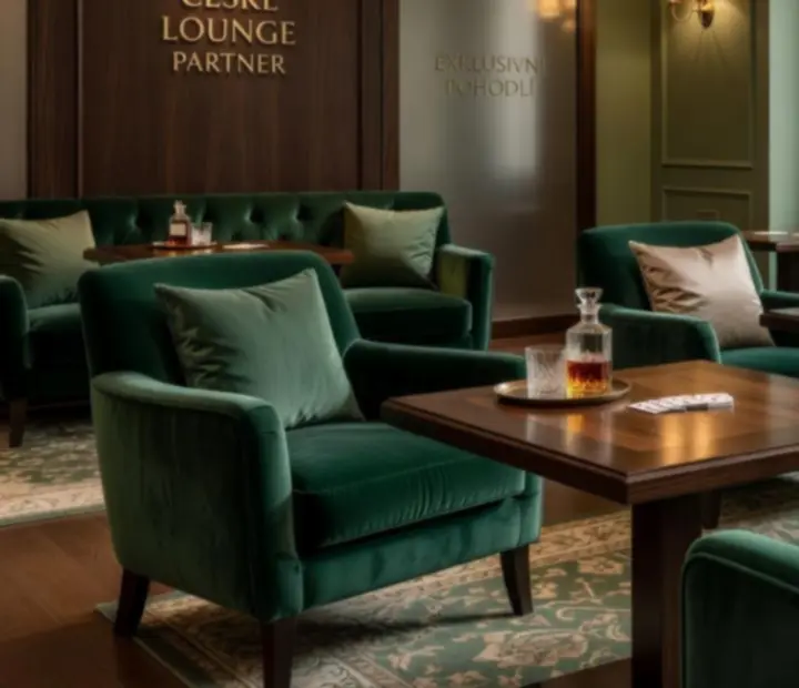Disciplinovaný lounge prostor v české restauraci připravený na večerní event