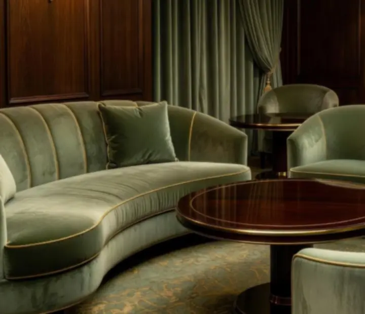 Privátní lounge s designovým interiérem pro menší výkonné týmy